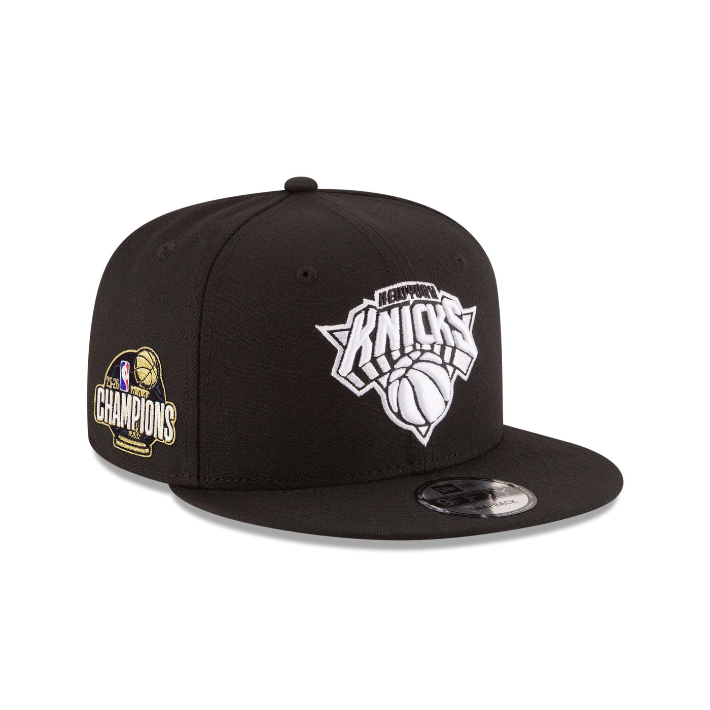 New York Knicks 2026 Champions Sidepatch Black & White 9FIFTY Snapback Hat