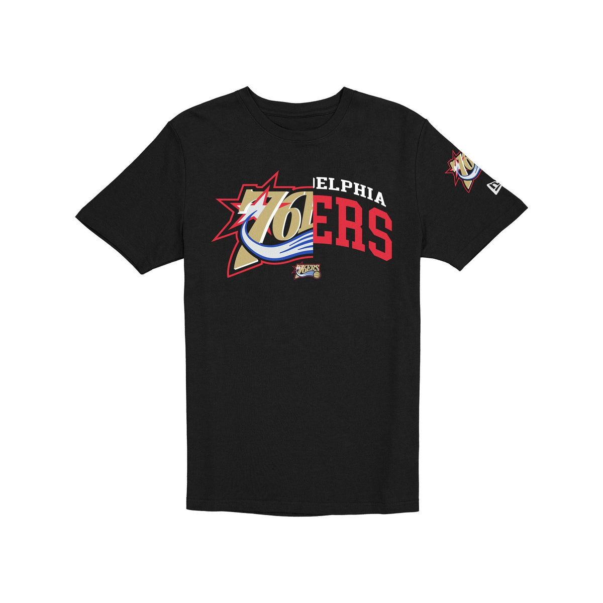 Philadelphia 76ers Hardwood Classics 2000s Multi Logos T-Shirt