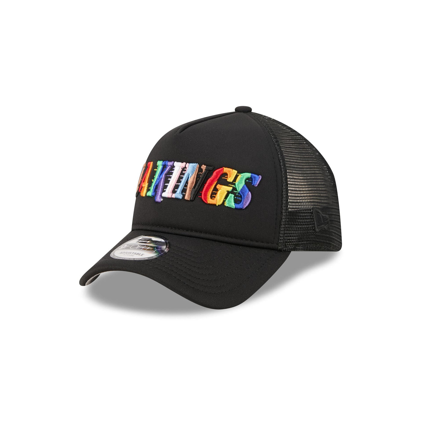 Los Angeles Kings Rainbow Wordmark 9FORTY A-Frame Trucker Hat