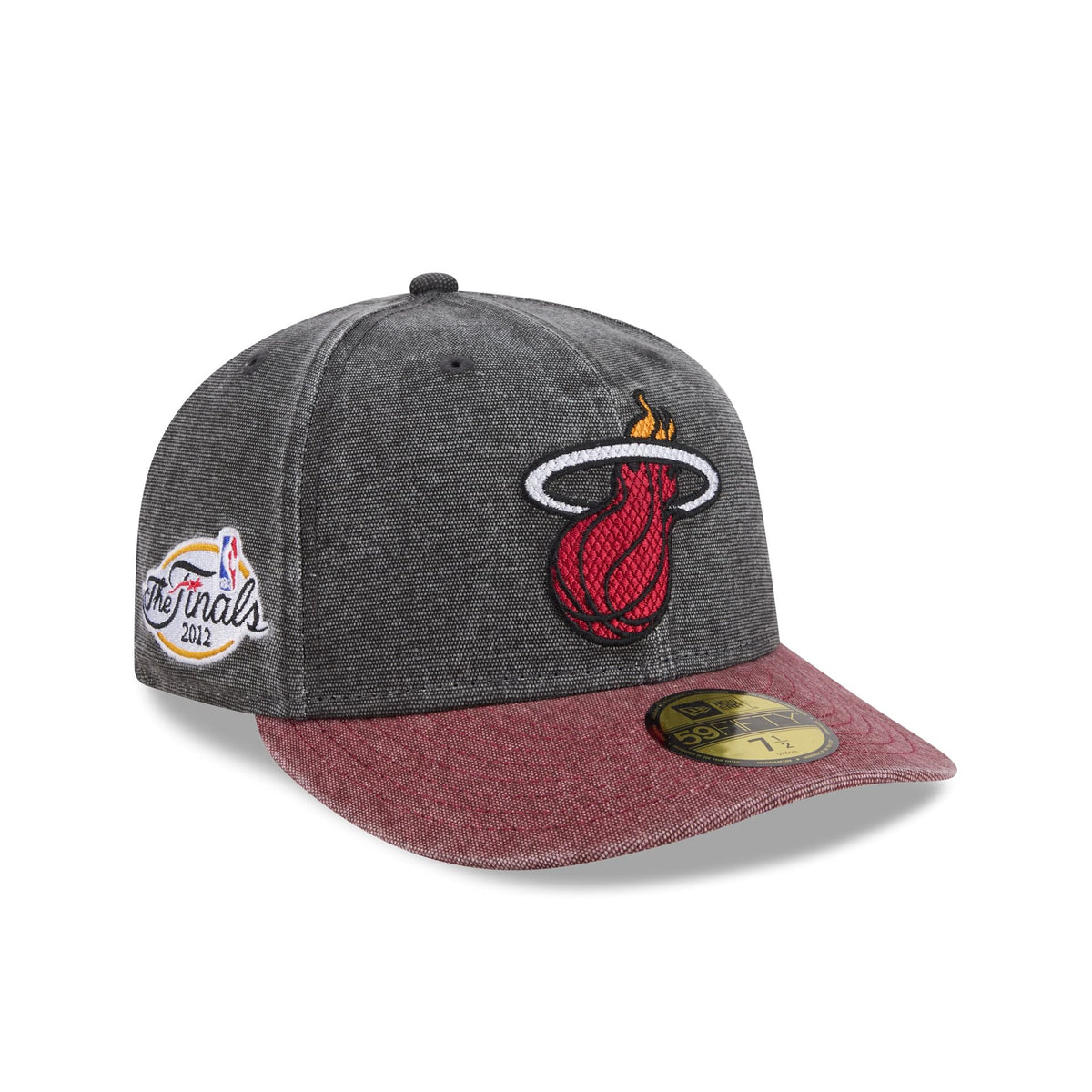 Miami Heat Hardwood Classics Diamond Stitch Gray 59FIFTY Fitted Hat
