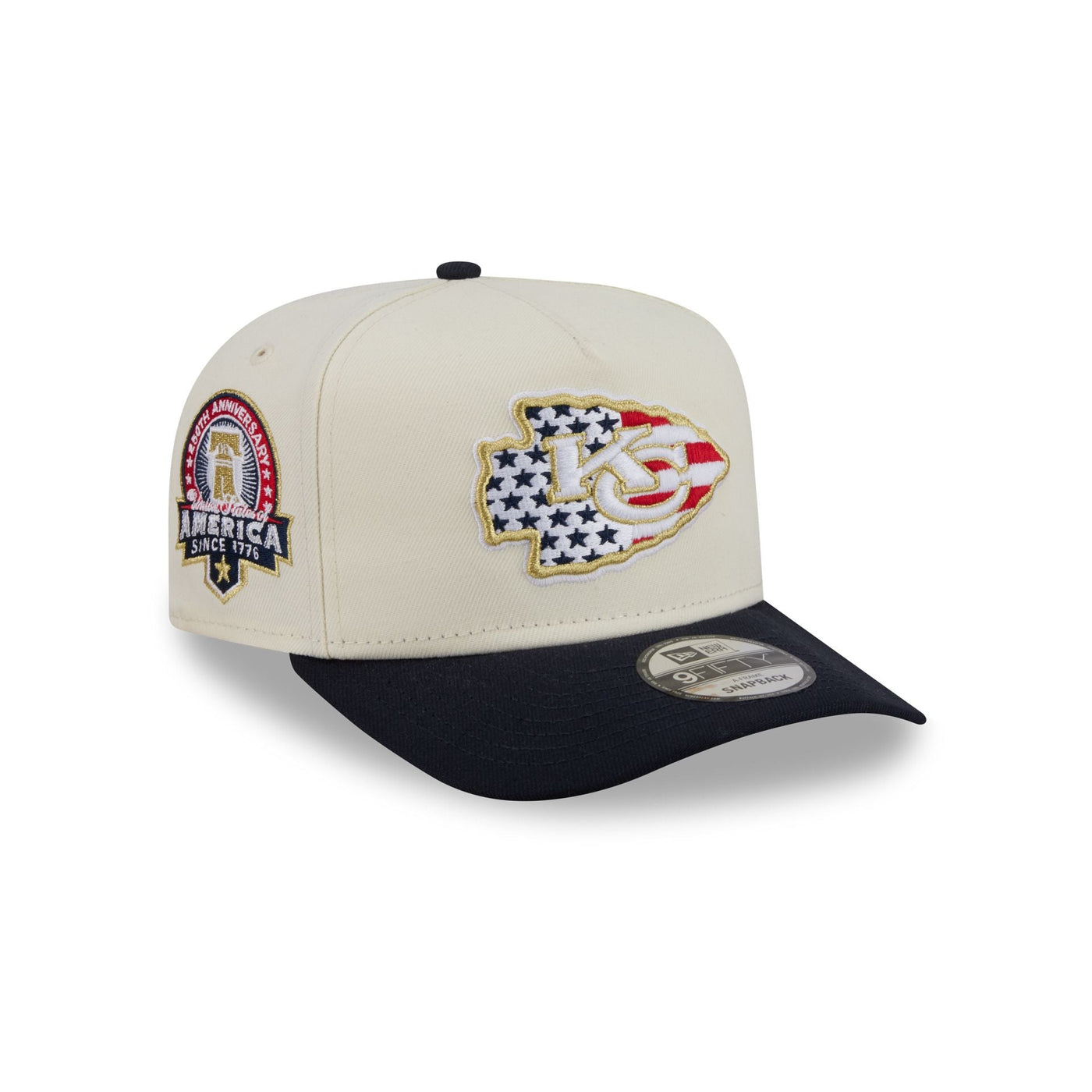 Kansas City Chiefs Chrome White Stars and Stripes 9FIFTY A-Frame Snapback Hat