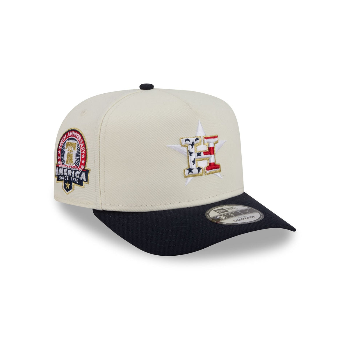 Houston Astros Chrome White Stars and Stripes 9FIFTY A-Frame Snapback Hat