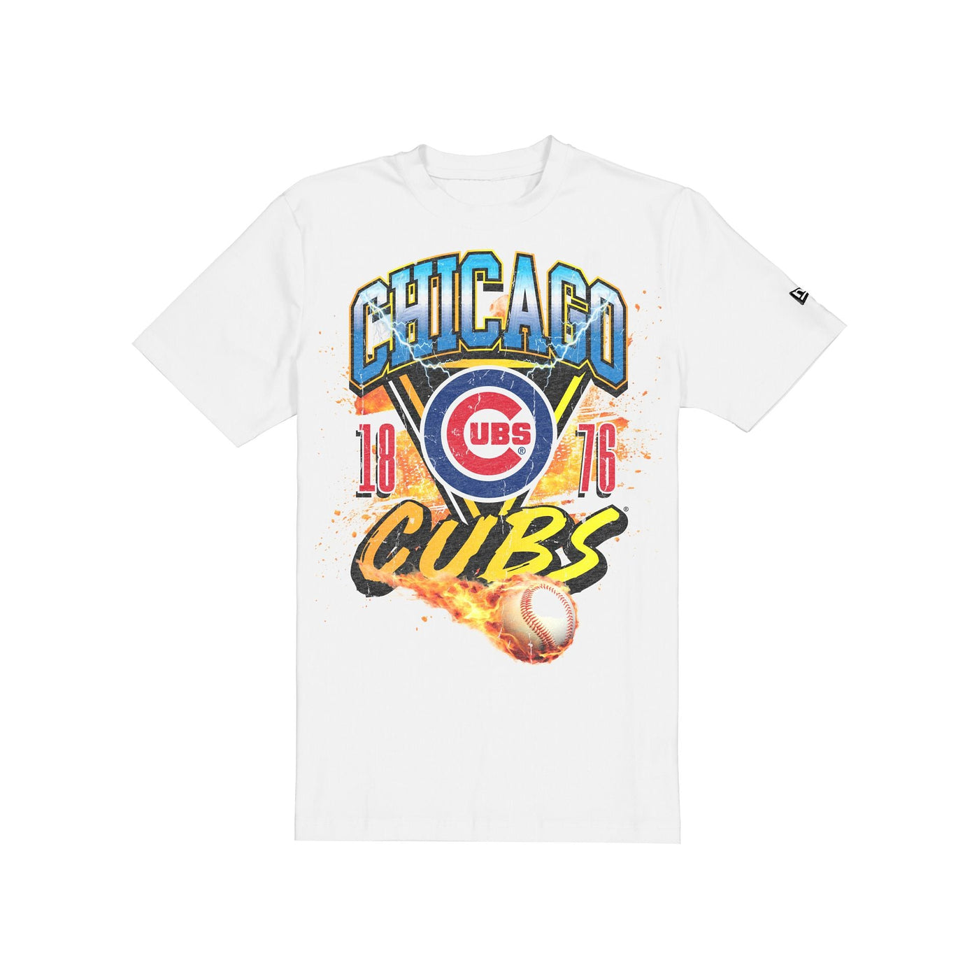 Chicago Cubs Lifestyle Graphics Fireball White T-Shirt