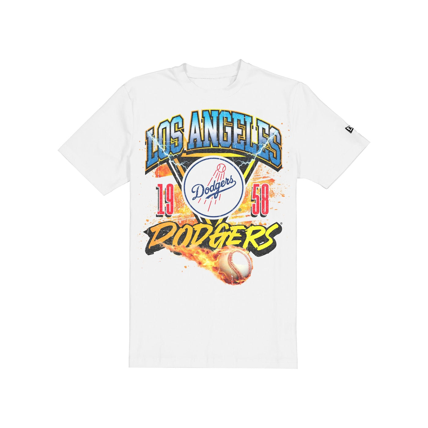Los Angeles Dodgers Lifestyle Graphics Fireball White T-Shirt