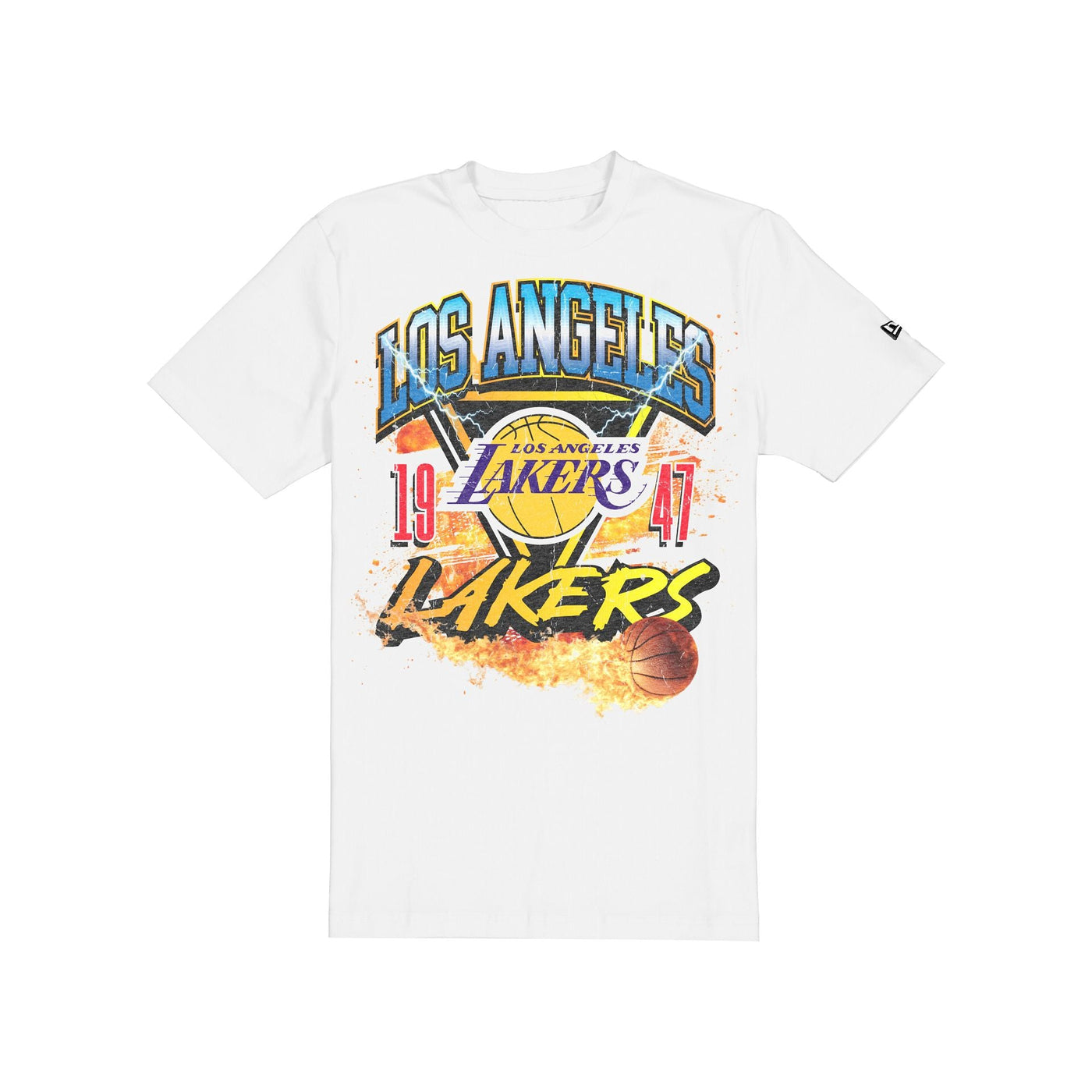 Los Angeles Lakers Lifestyle Graphics Fireball White T-Shirt