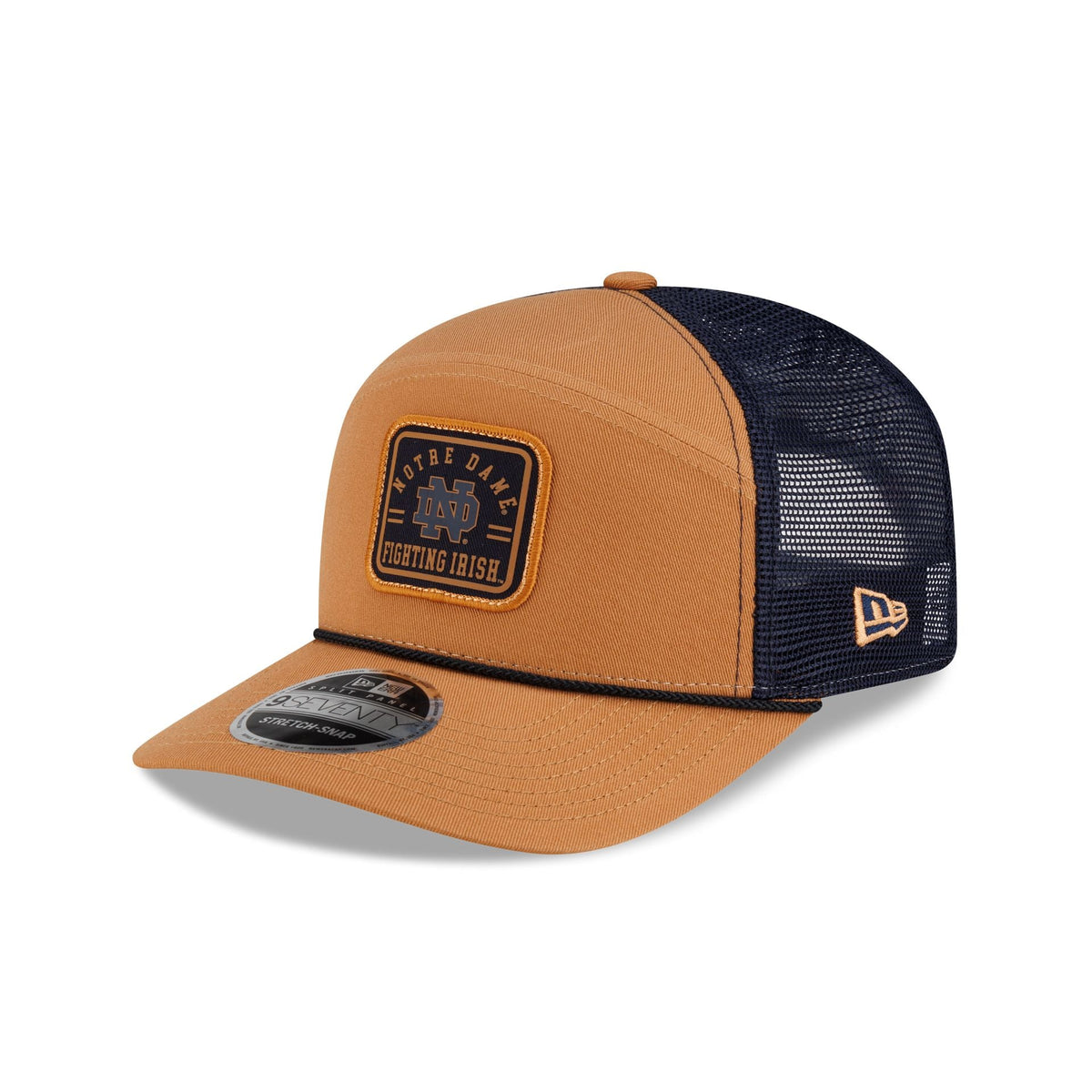 Notre Dame Fighting Irish Light Bronze Split Panel 9SEVENTY Trucker Hat