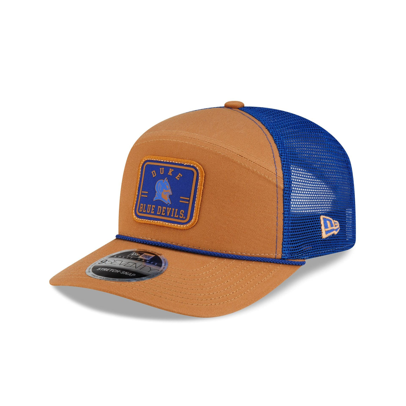 Duke Blue Devils Light Bronze Split Panel 9SEVENTY Trucker Hat