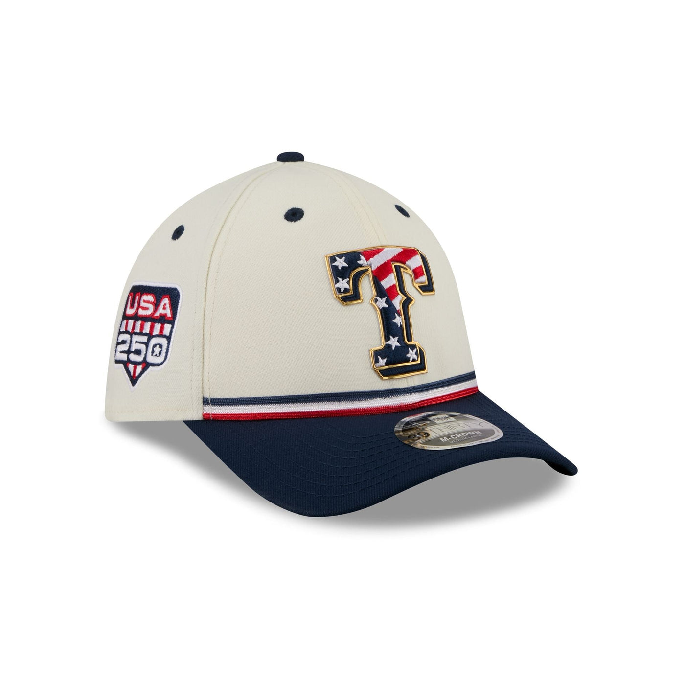 Texas Rangers Independence Day 2026 39THIRTY M-Crown Stretch Fit Hat