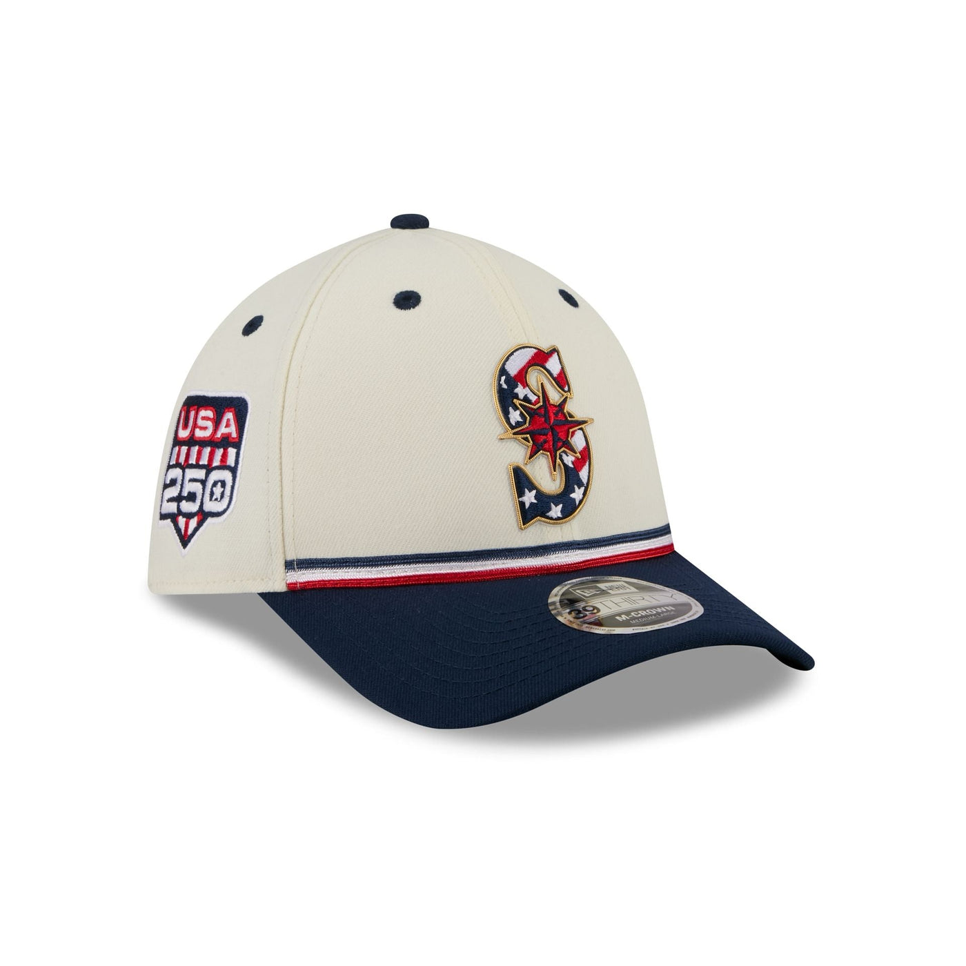 Seattle Mariners Independence Day 2026 39THIRTY M-Crown Stretch Fit Hat
