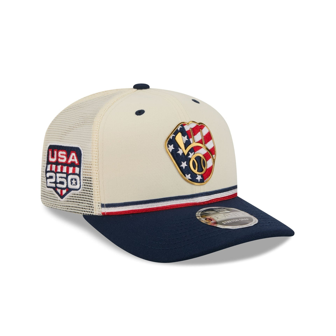 Milwaukee Brewers Independence Day 2026 9SEVENTY Trucker Hat