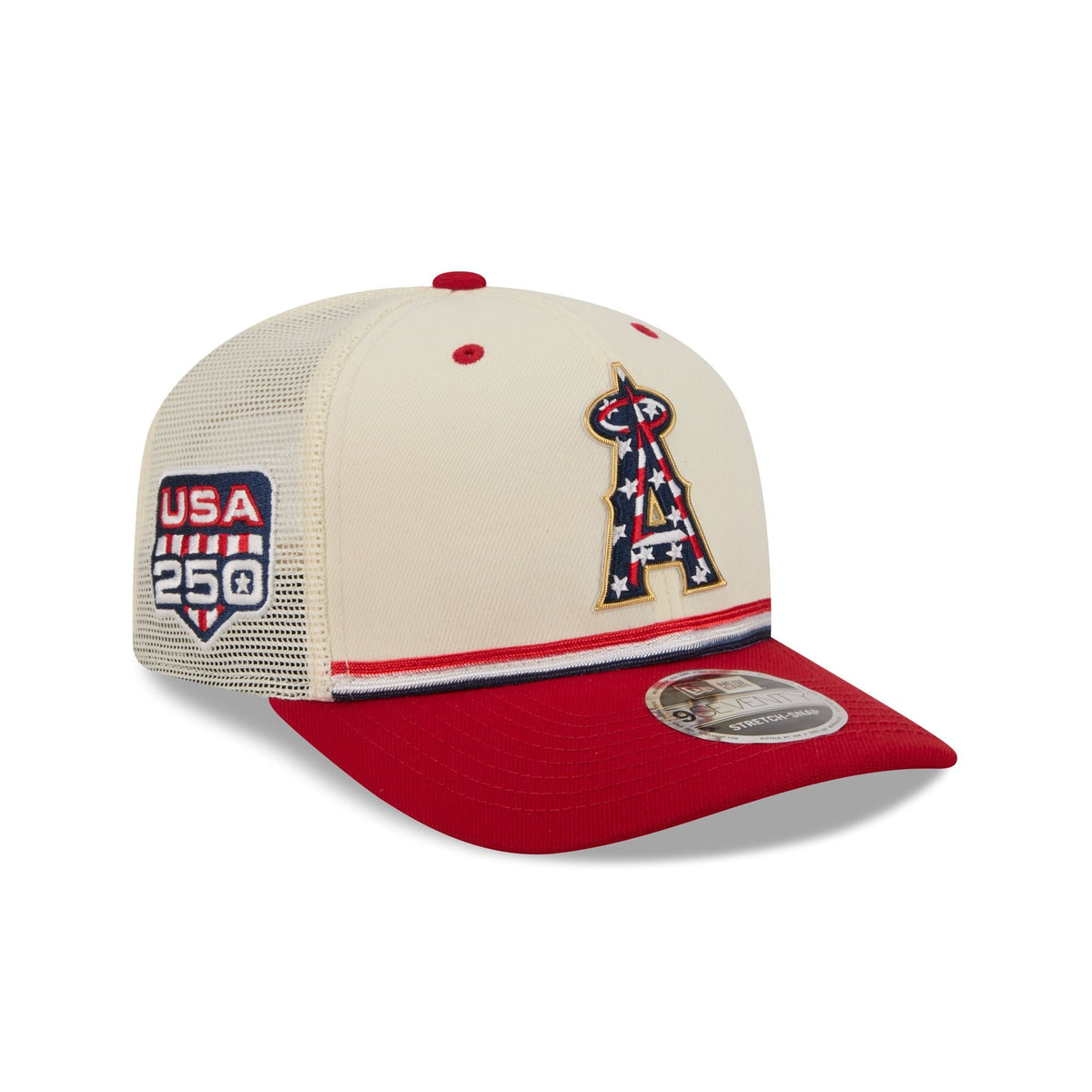 Los Angeles Angels Independence Day 2026 9SEVENTY Trucker Hat