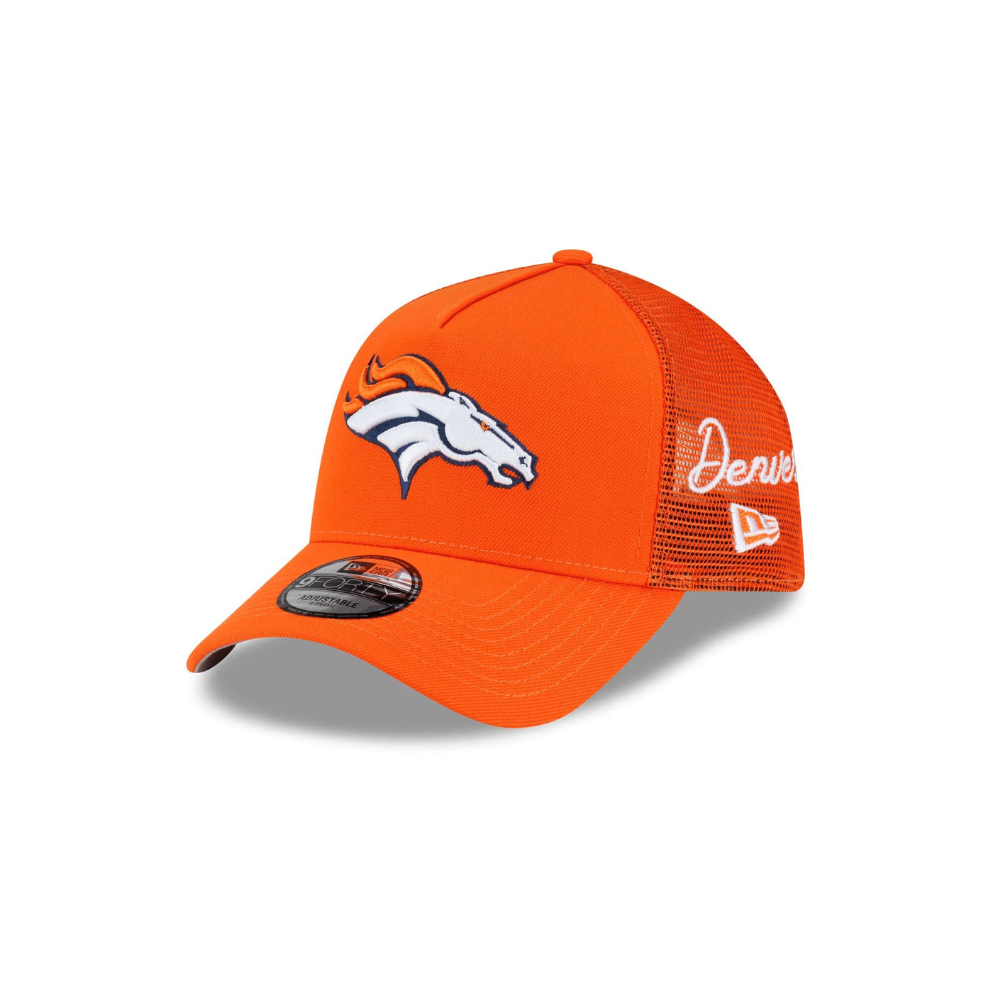 Denver Broncos Side Script 9FORTY A-Frame Trucker Hat