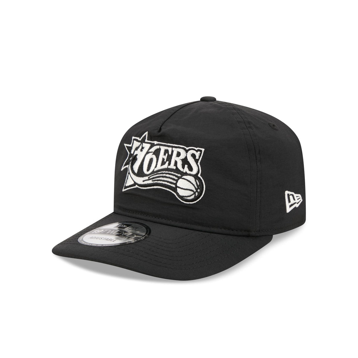 Philadelphia 76ers Black Nylon 19TWENTY Adjustable Hat