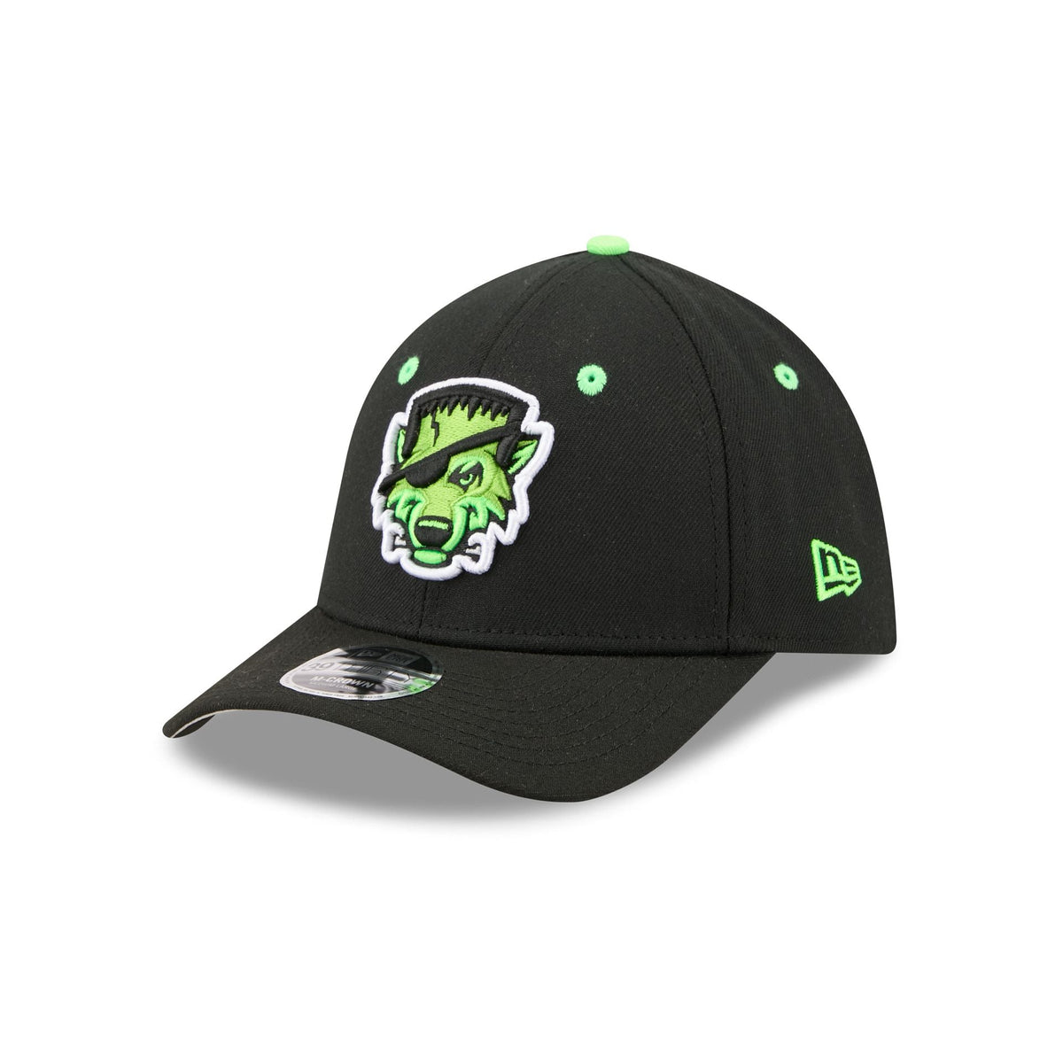 Erie SeaWolves Theme Night Black Neon 39THIRTY M-Crown Stretch Fit Hat