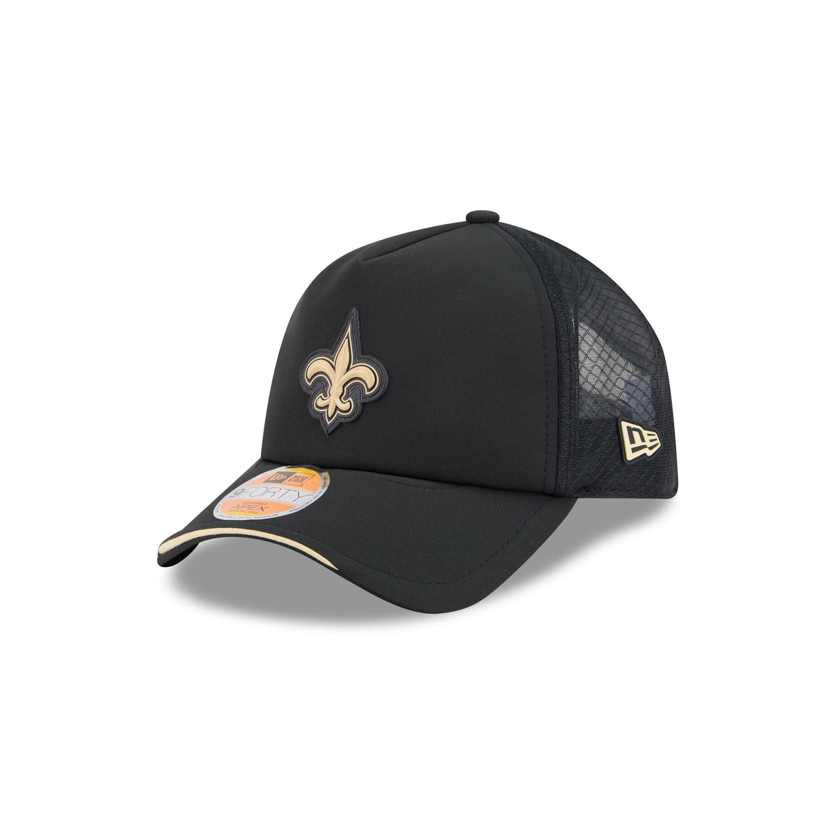 New Orleans Saints 2026 Sideline 9FORTY APEX Trucker Hat