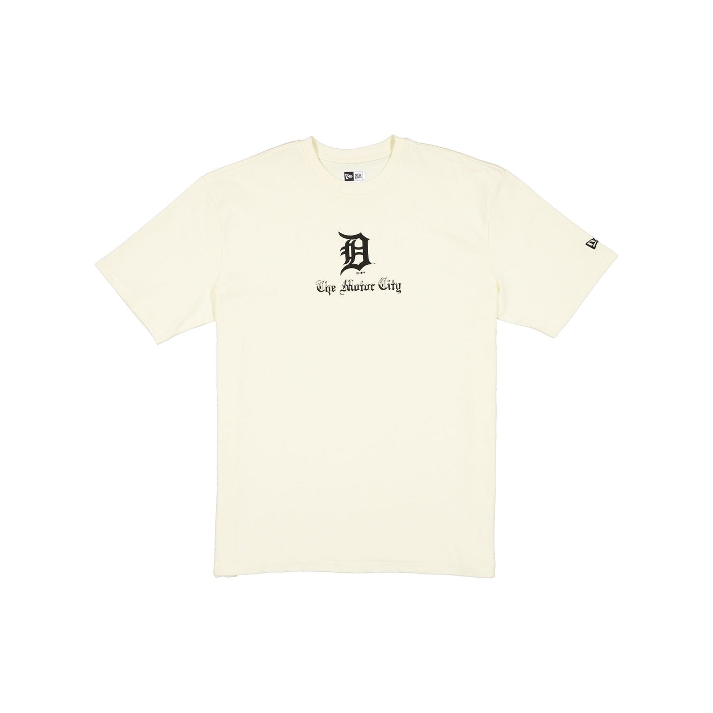 Detroit Tigers Gothic Lettering Chrome White T-Shirt