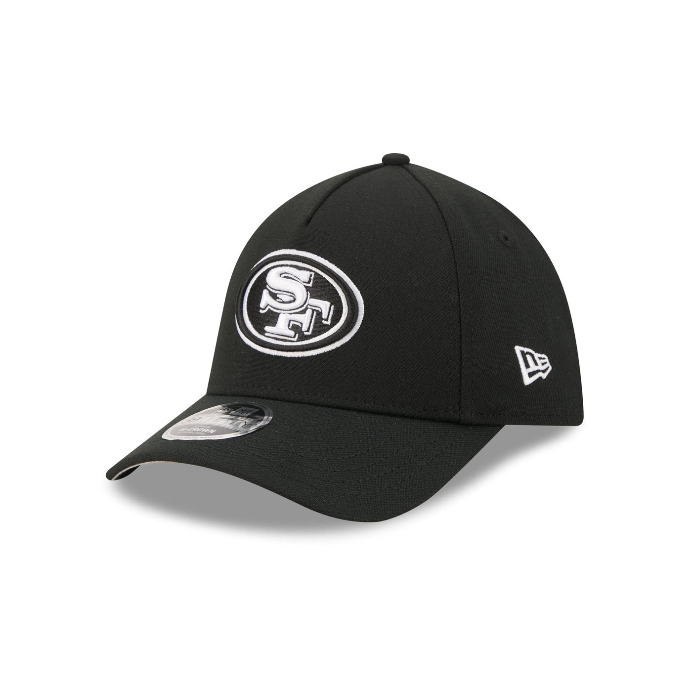 San Francisco 49ers Poly Black & White 39THIRTY M-Crown A-Frame Stretch Fit Hat