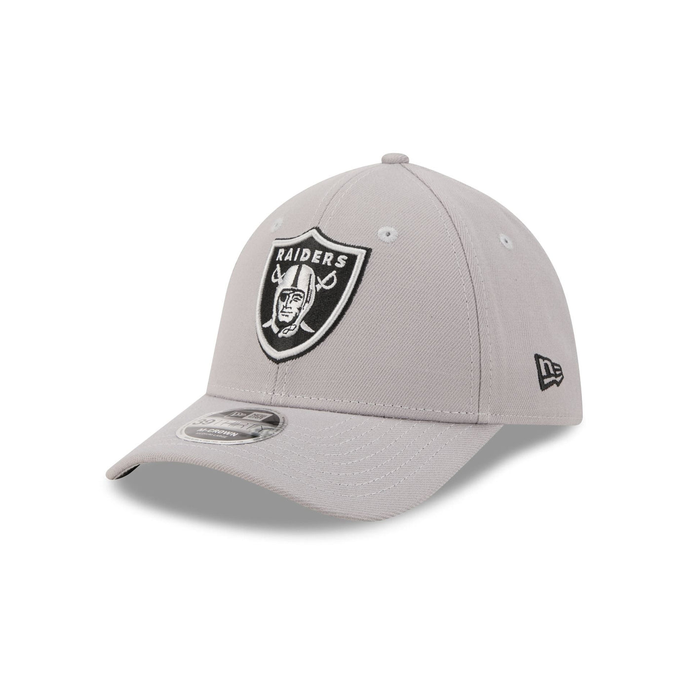 Las Vegas Raiders Poly Gray 39THIRTY M-Crown Stretch Fit Hat
