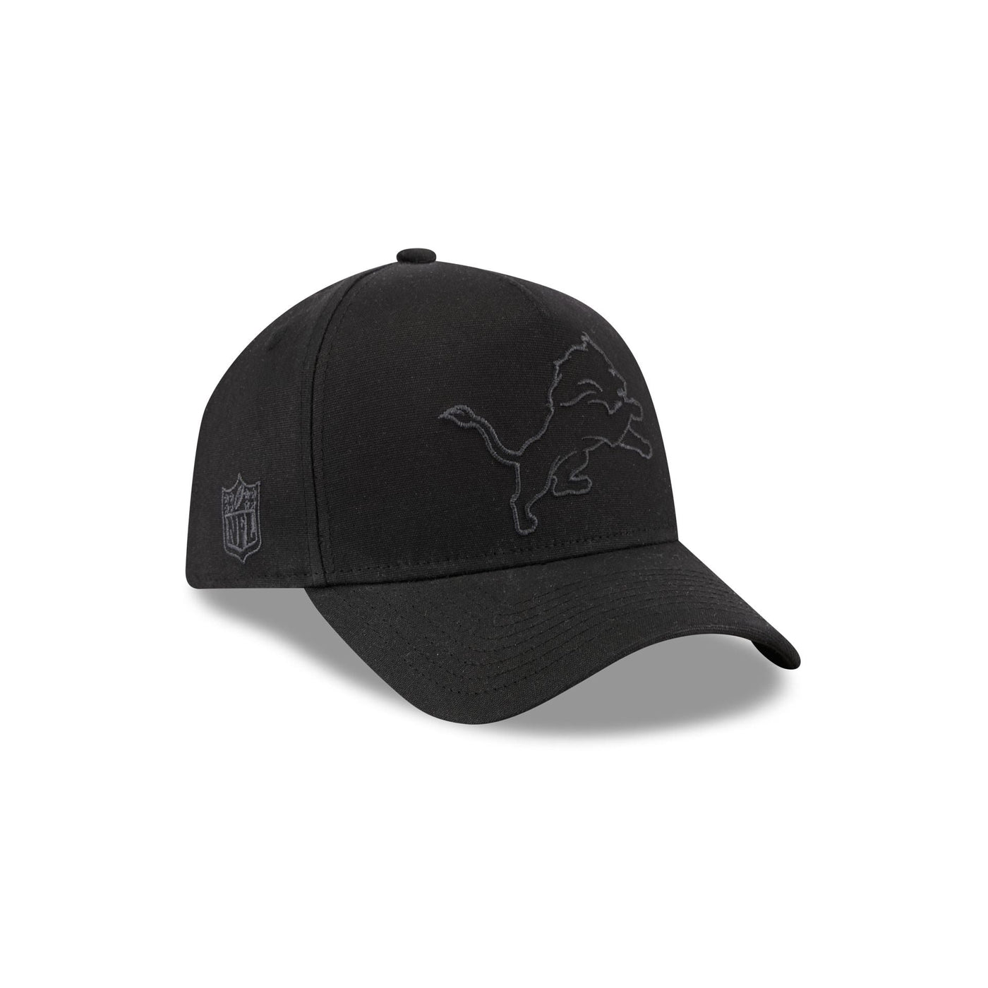 Detroit Lions Waxed Canvas Black 59FORTY A-Frame Fitted Hat