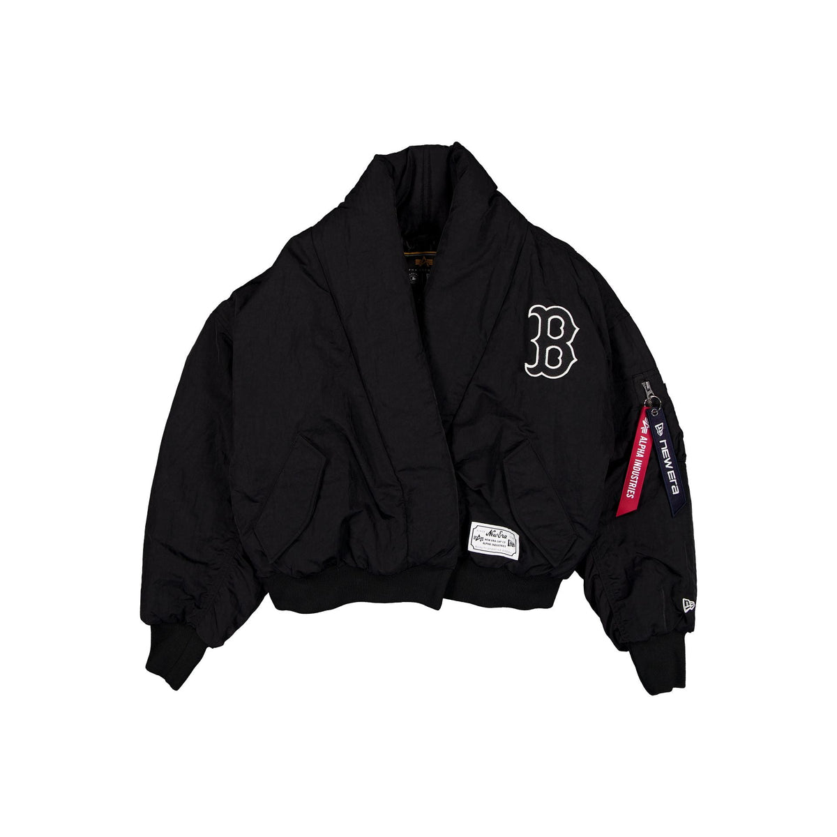 Alpha Industries x Boston Red Sox Women's Black Shawl Collar Flight Jacket