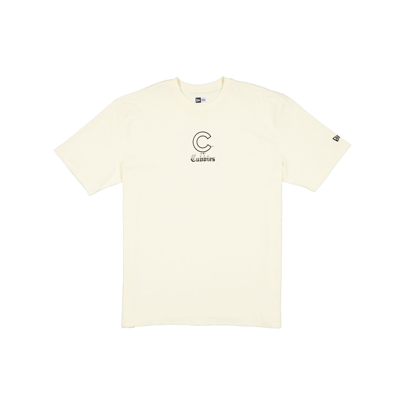 Chicago Cubs Gothic Lettering Chrome White T-Shirt