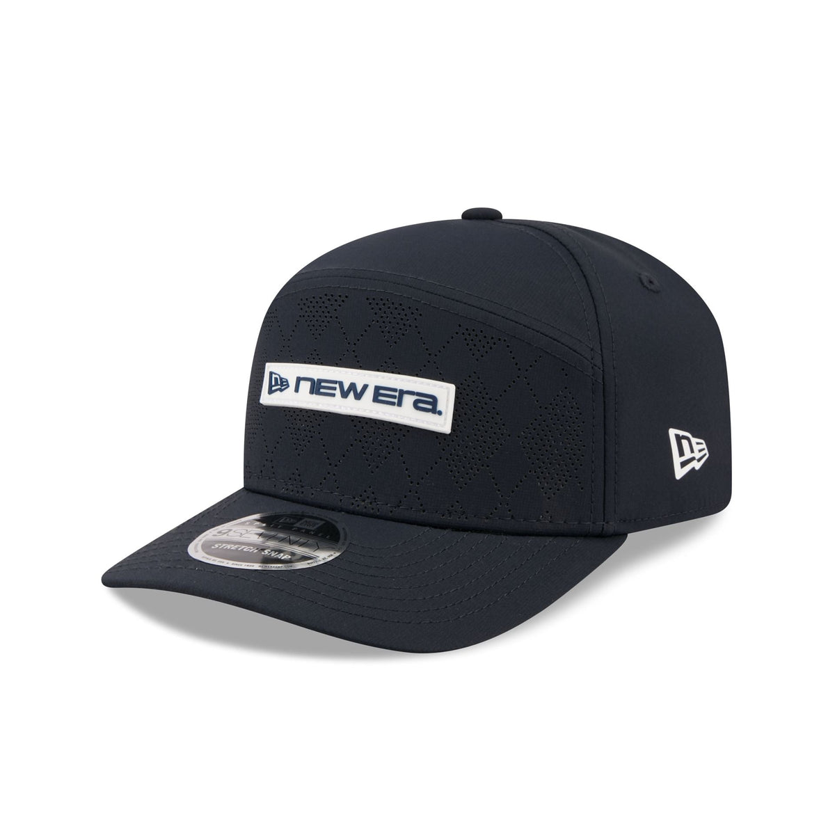 New Era Cap Navy Argyle Split Panel 9SEVENTY Stretch-Snap Hat
