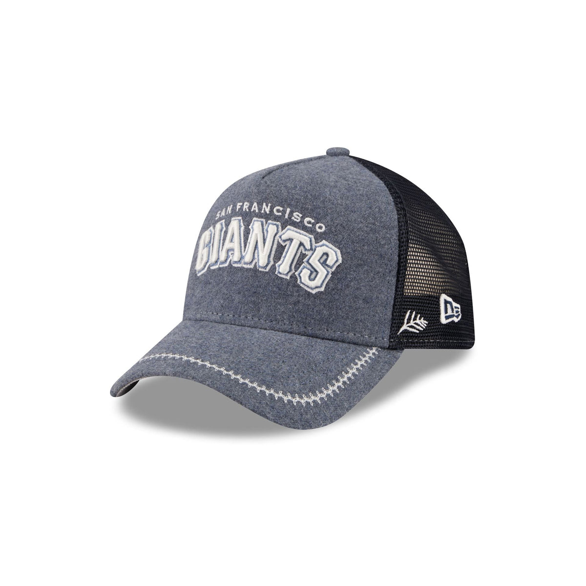 San Francisco Giants Navy Brushed Chambray 9FORTY A-Frame Trucker Hat