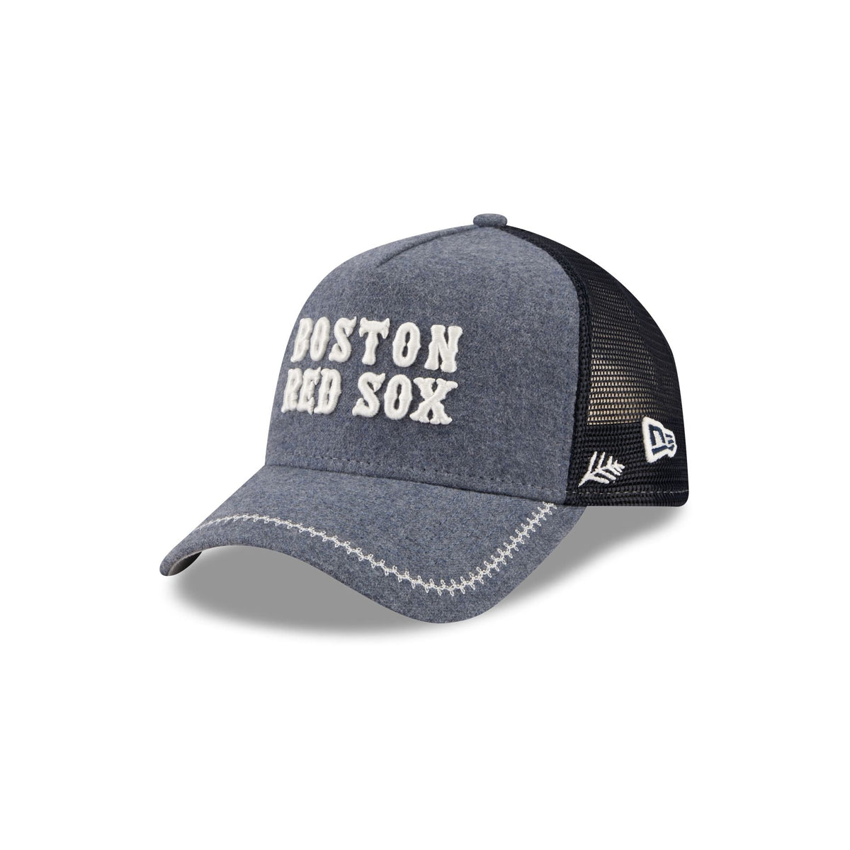 Boston Red Sox Navy Brushed Chambray 9FORTY A-Frame Trucker Hat