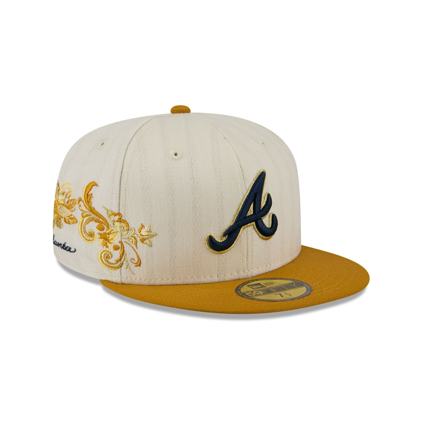 Atlanta Braves Chrome Herringbone 59FIFTY Fitted Hat