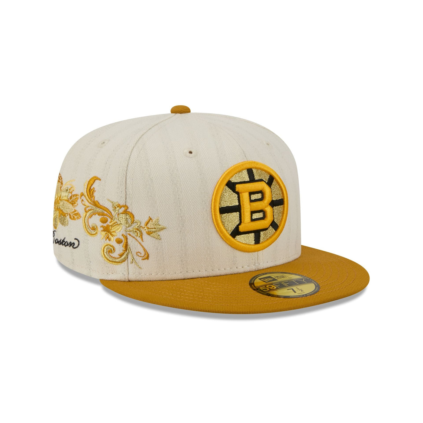 Boston Bruins Chrome Herringbone 59FIFTY Fitted Hat