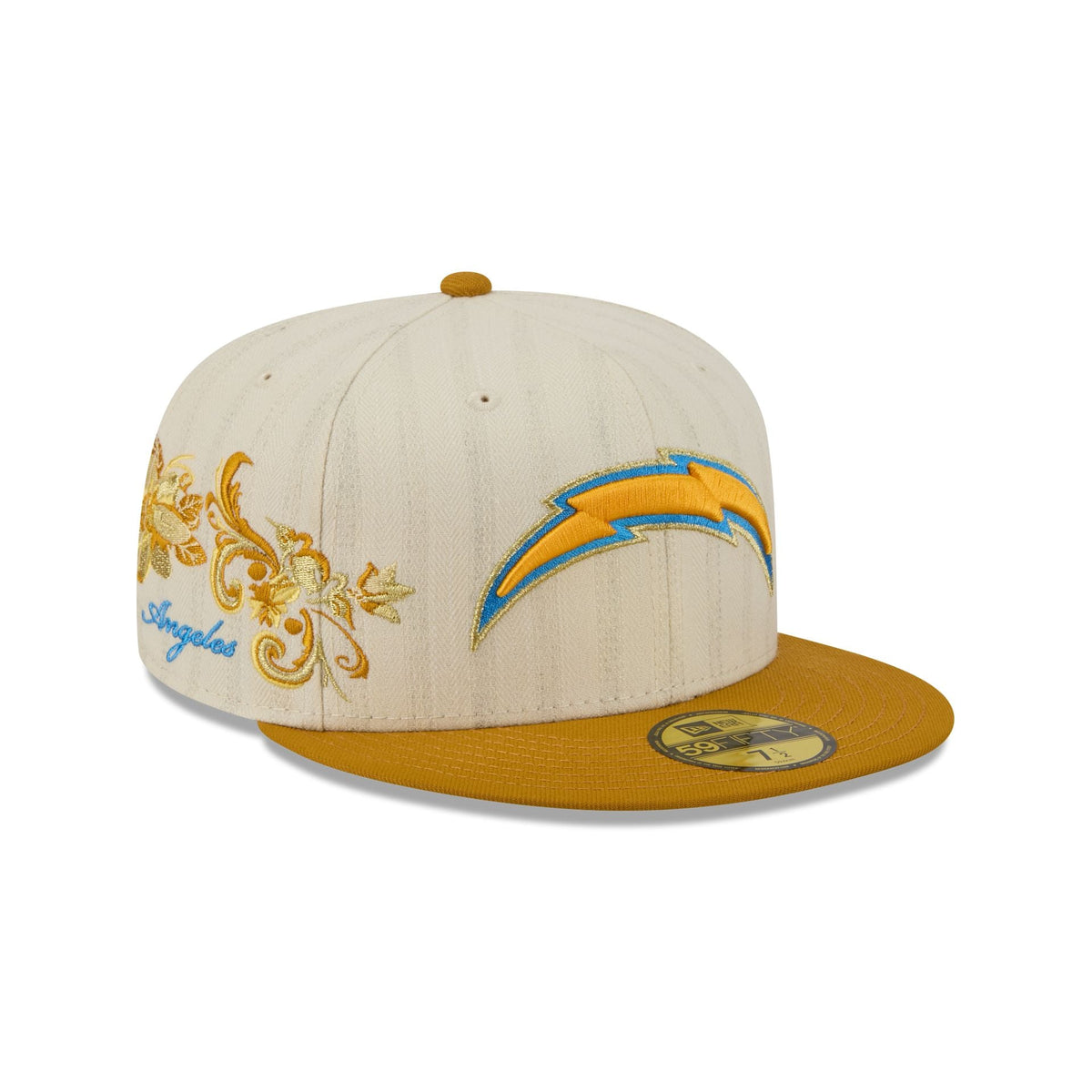 Los Angeles Chargers Chrome Herringbone 59FIFTY Fitted Hat