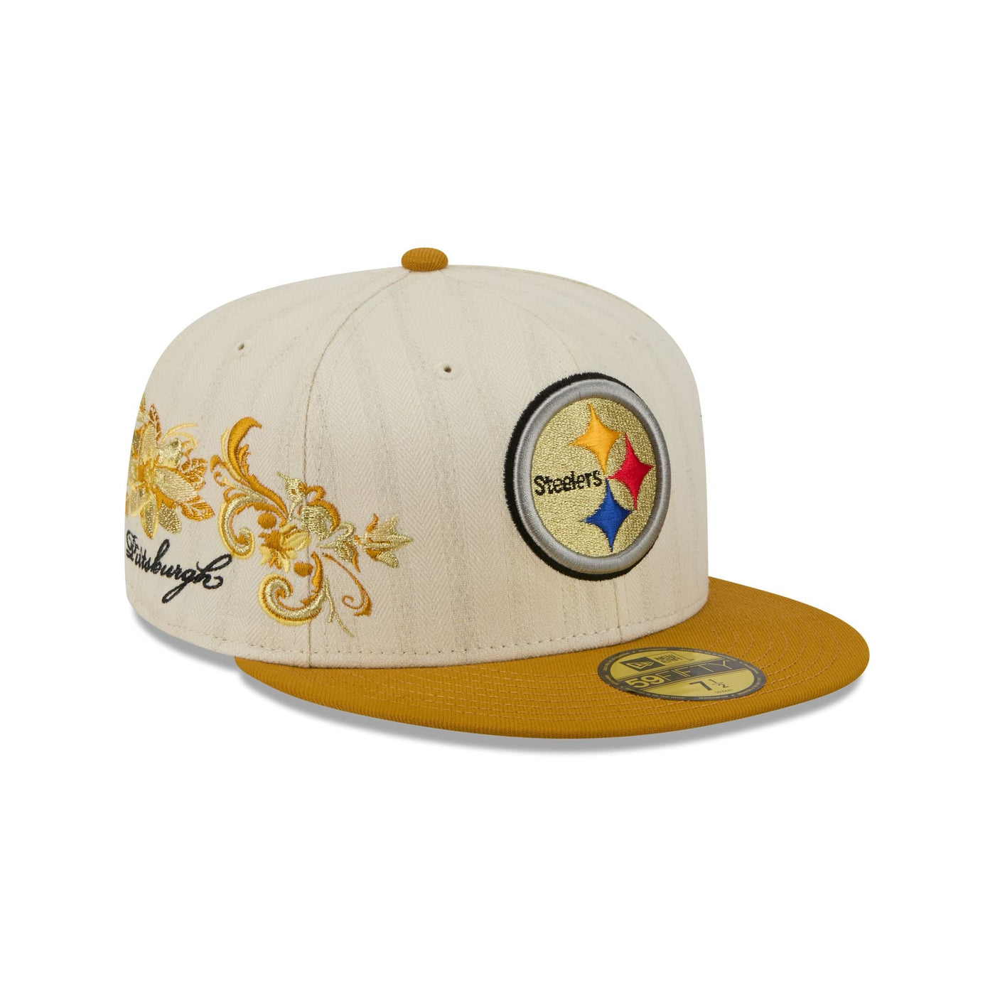 Pittsburgh Steelers Chrome Herringbone 59FIFTY Fitted Hat