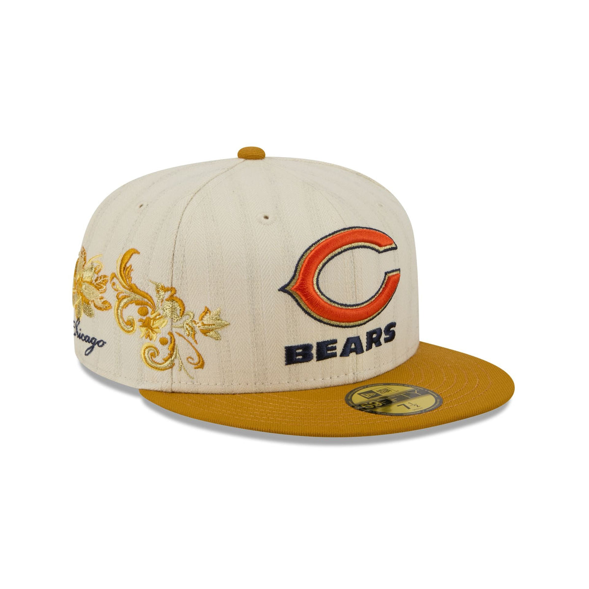 Chicago Bears Chrome Herringbone 59FIFTY Fitted Hat