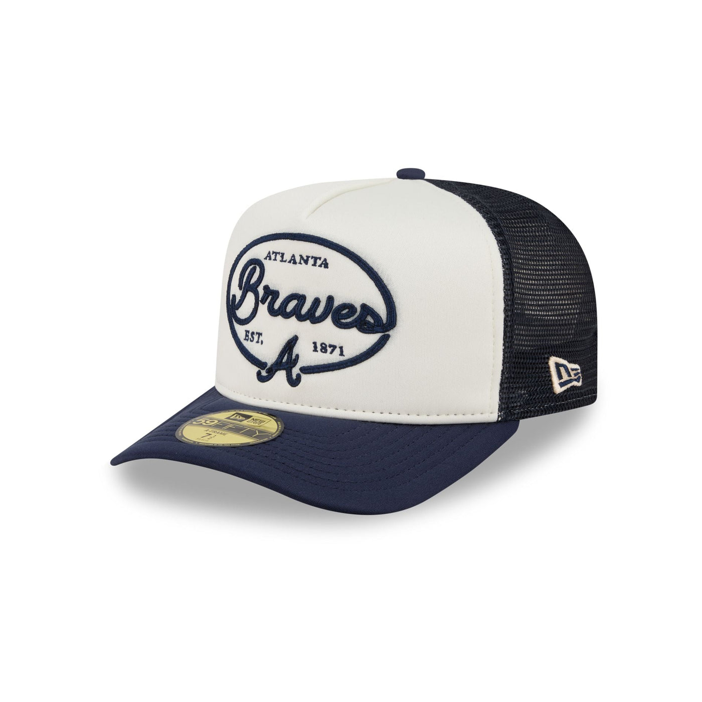 Atlanta Braves Chrome 59FIFTY Fitted Trucker Hat