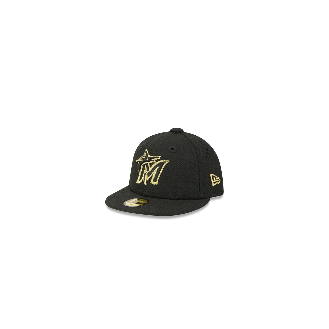 Miami Marlins Gold Logo Mini 59FIFTY Fitted Hat