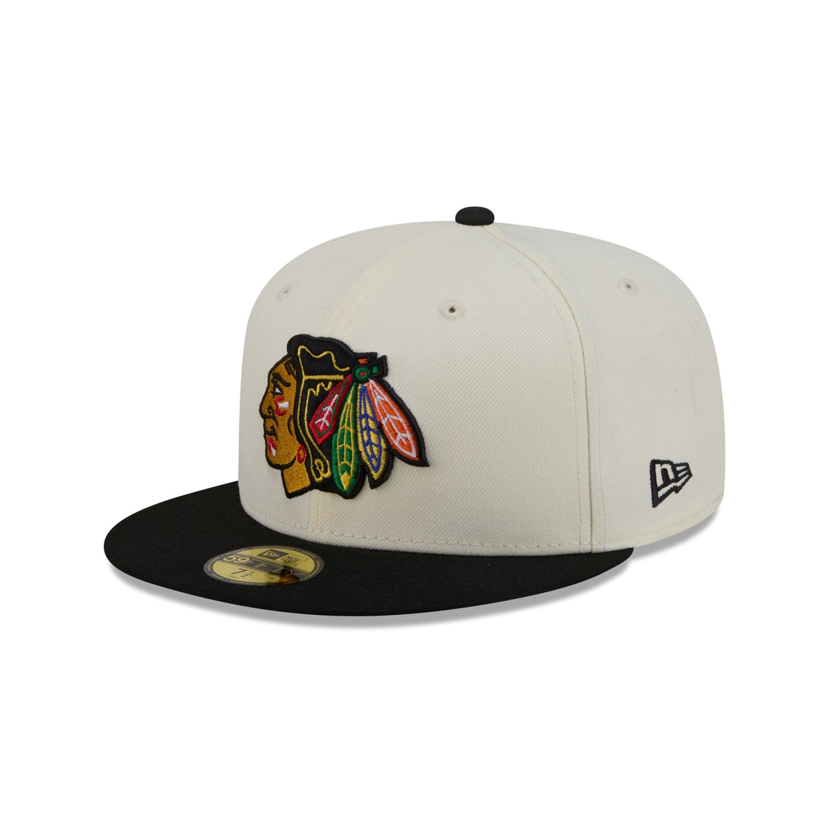 Chicago Blackhawks Chrome White Basic 59FIFTY Fitted Hat