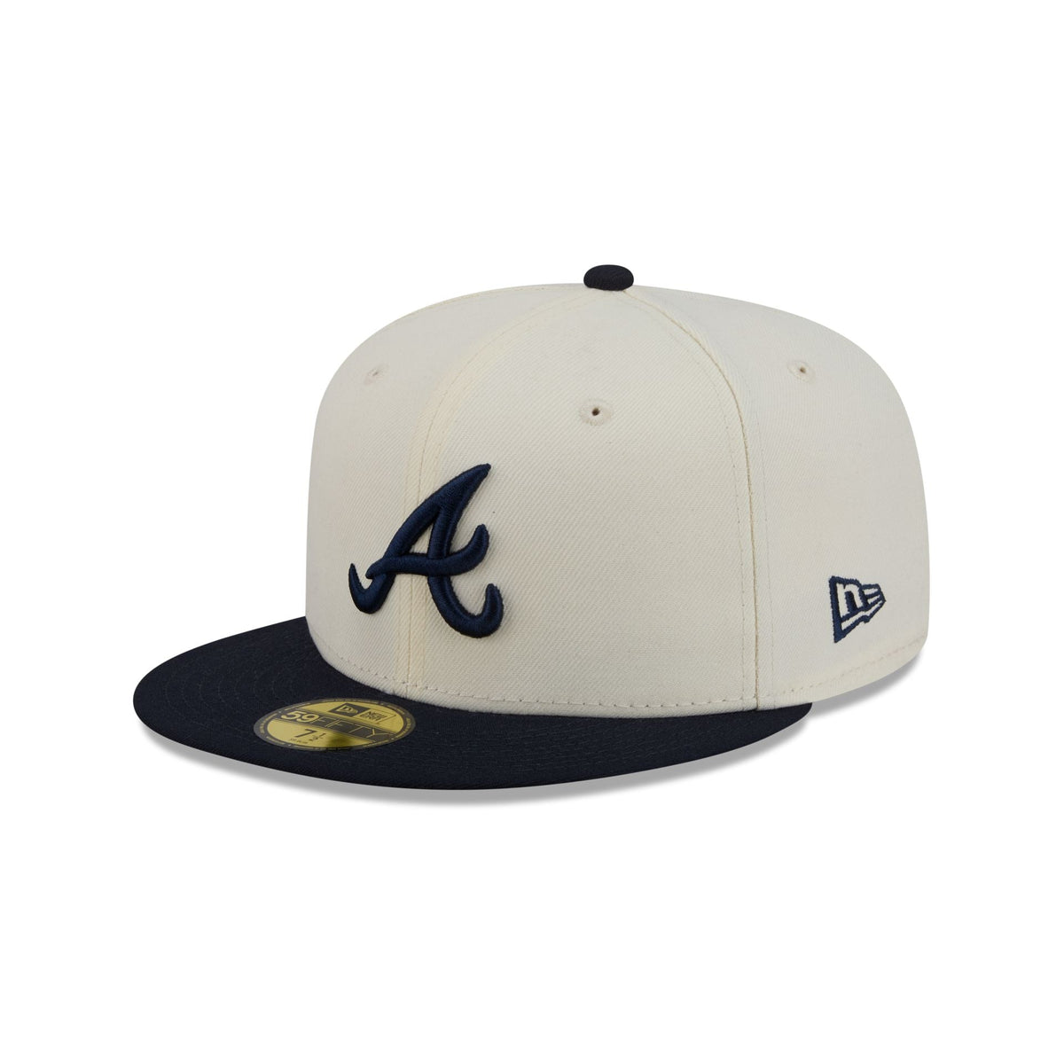 Atlanta Braves Chrome White Basic 59FIFTY Fitted Hat