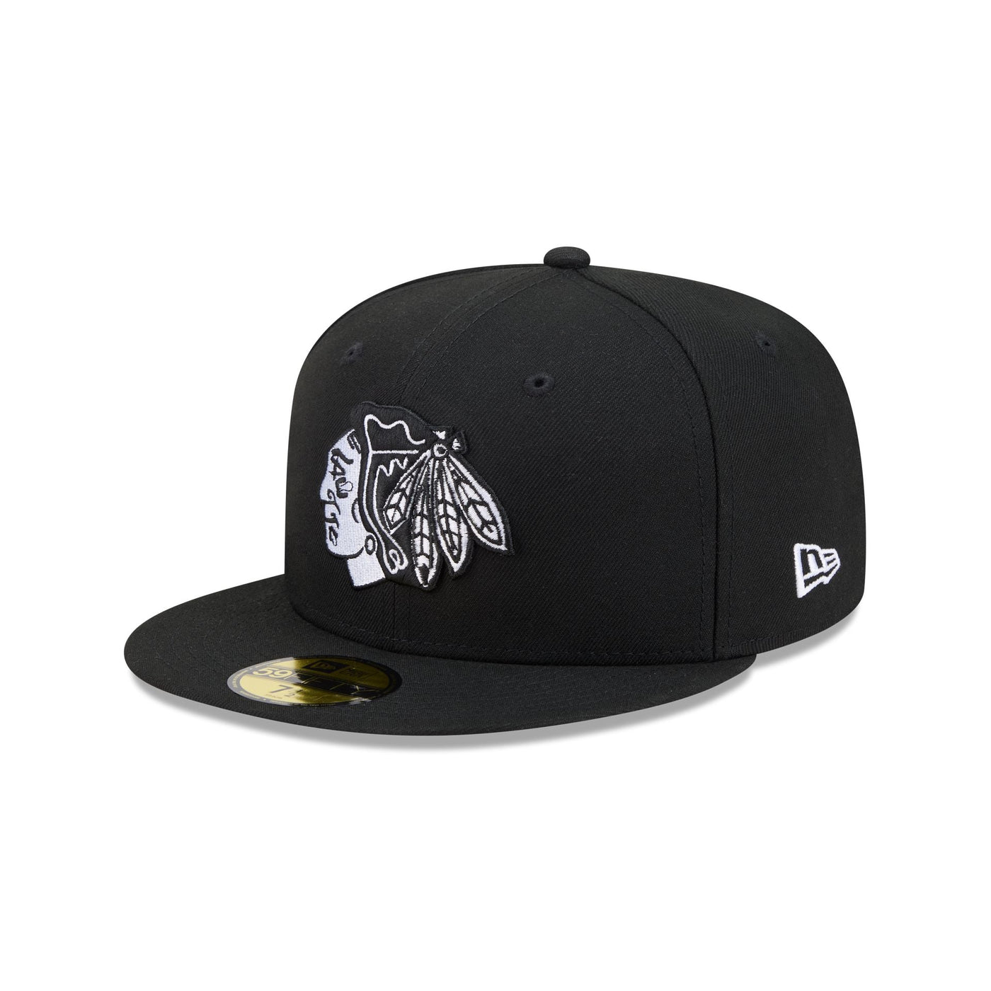 Chicago Blackhawks Black and White Basic 59FIFTY Fitted Hat