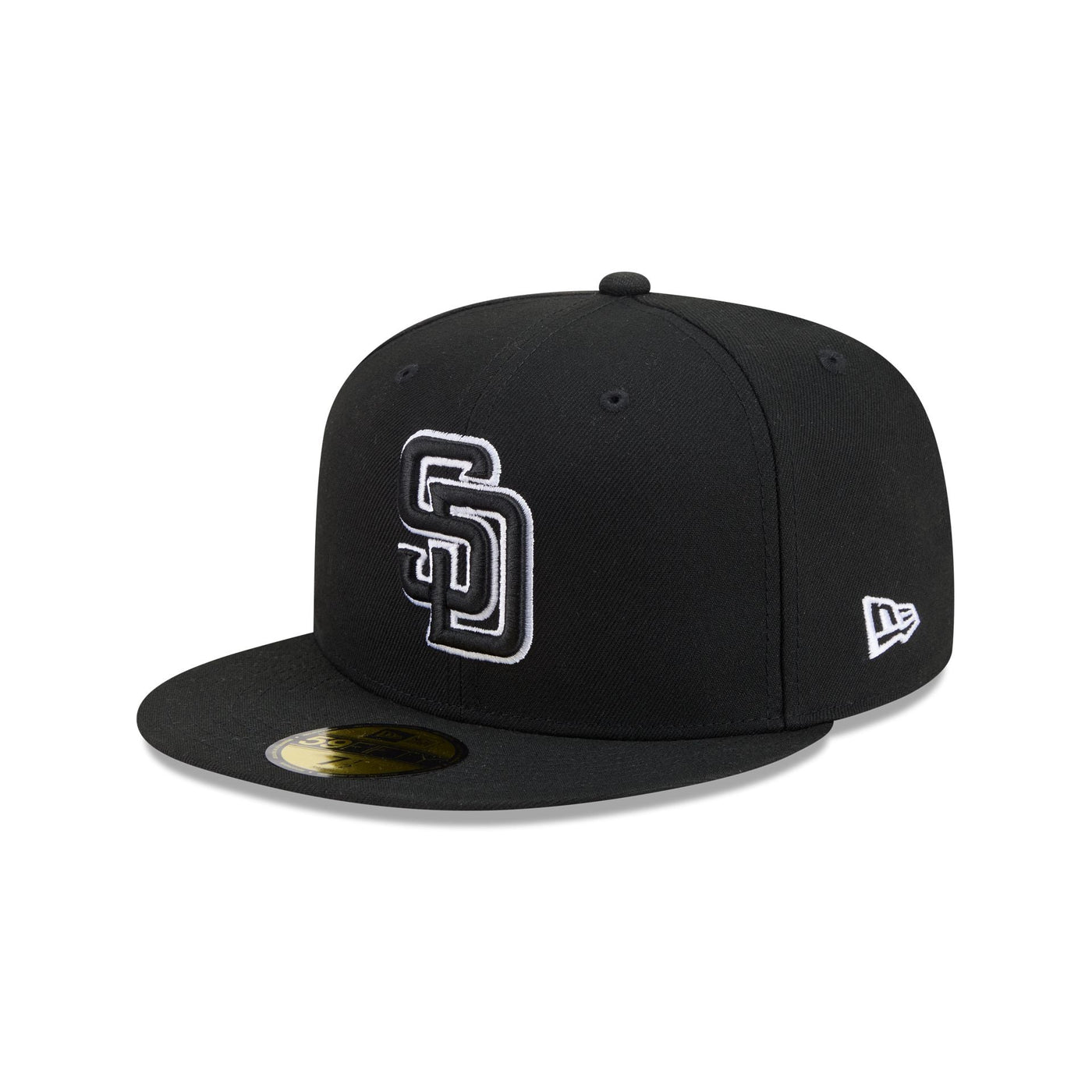 San Diego Padres Black and White Basic 59FIFTY Fitted Hat