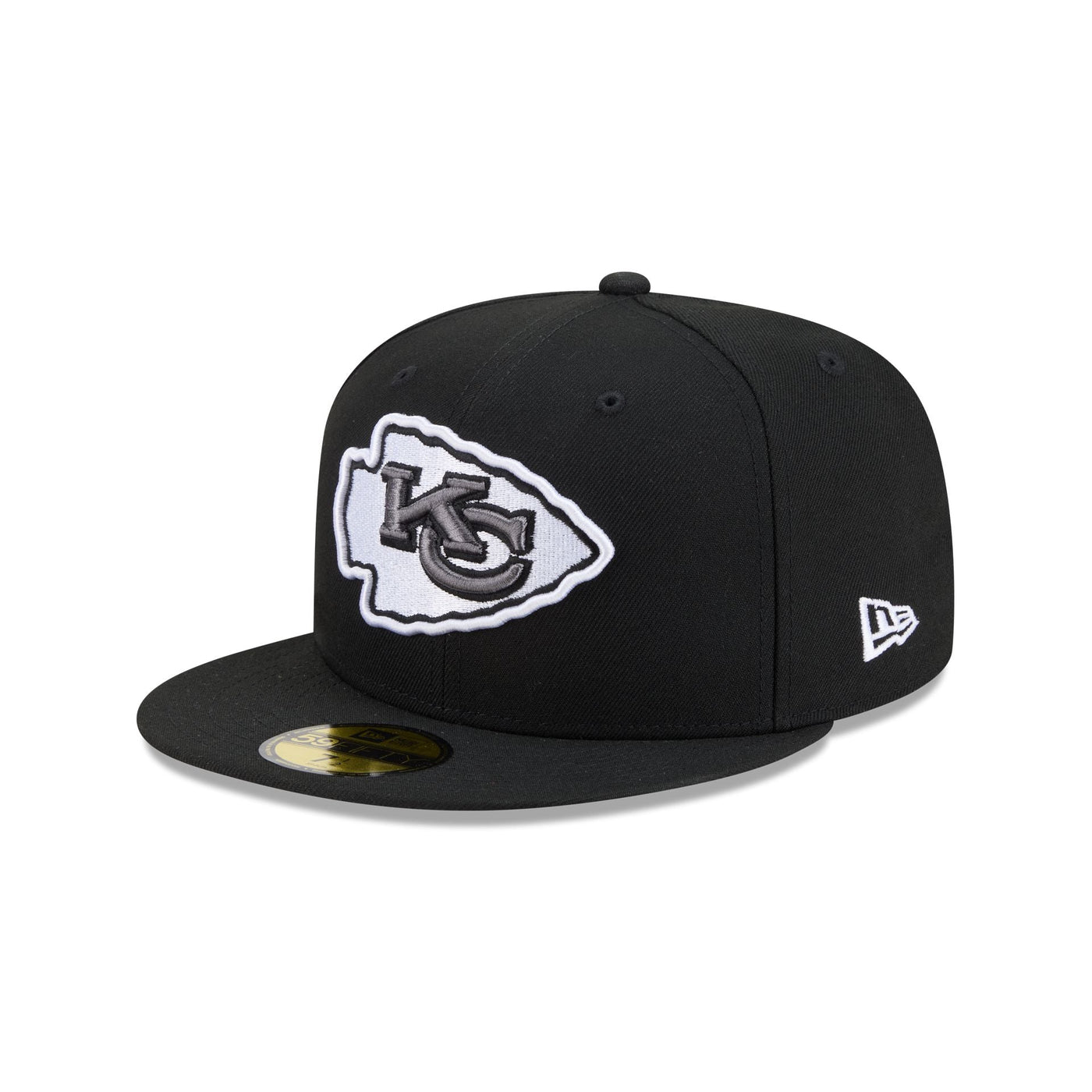 Kansas City Chiefs Black and White Basic 59FIFTY Fitted Hat