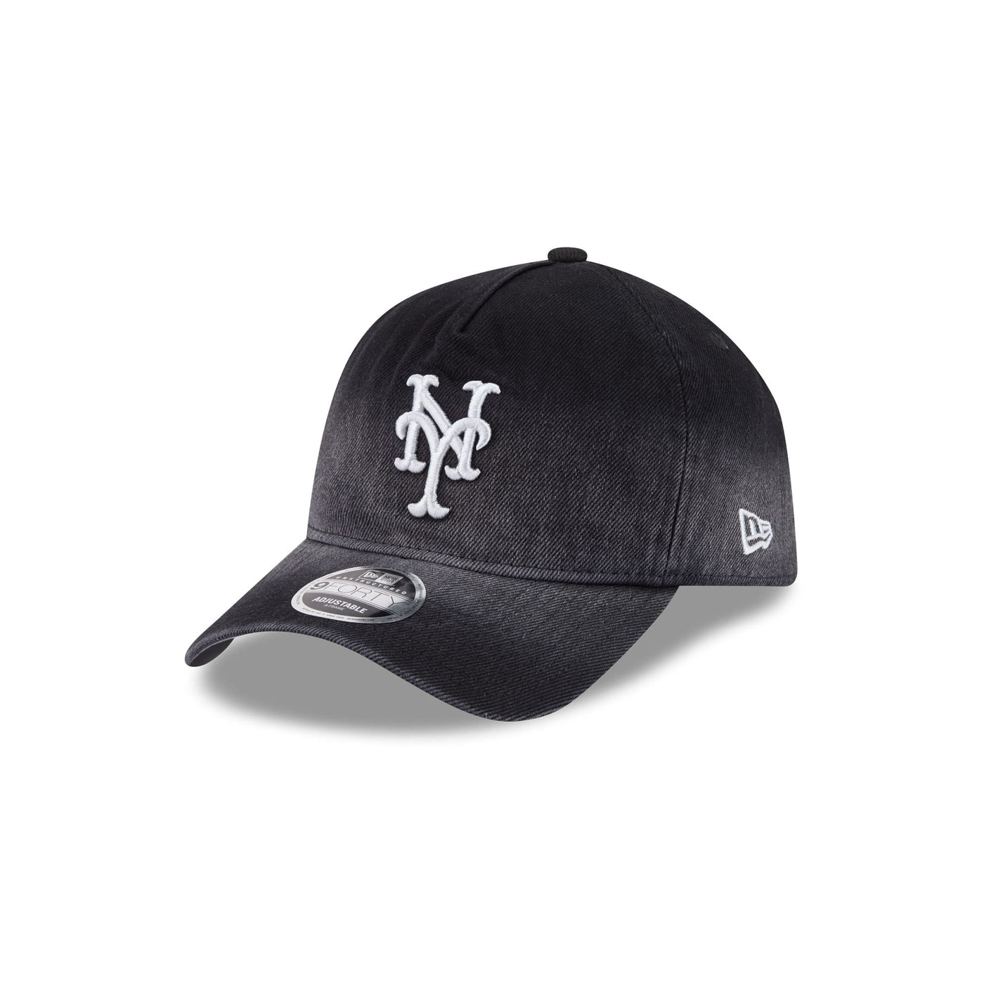 New York Mets Washed Black Denim 9FORTY A-Frame Unstructured Snapback Hat