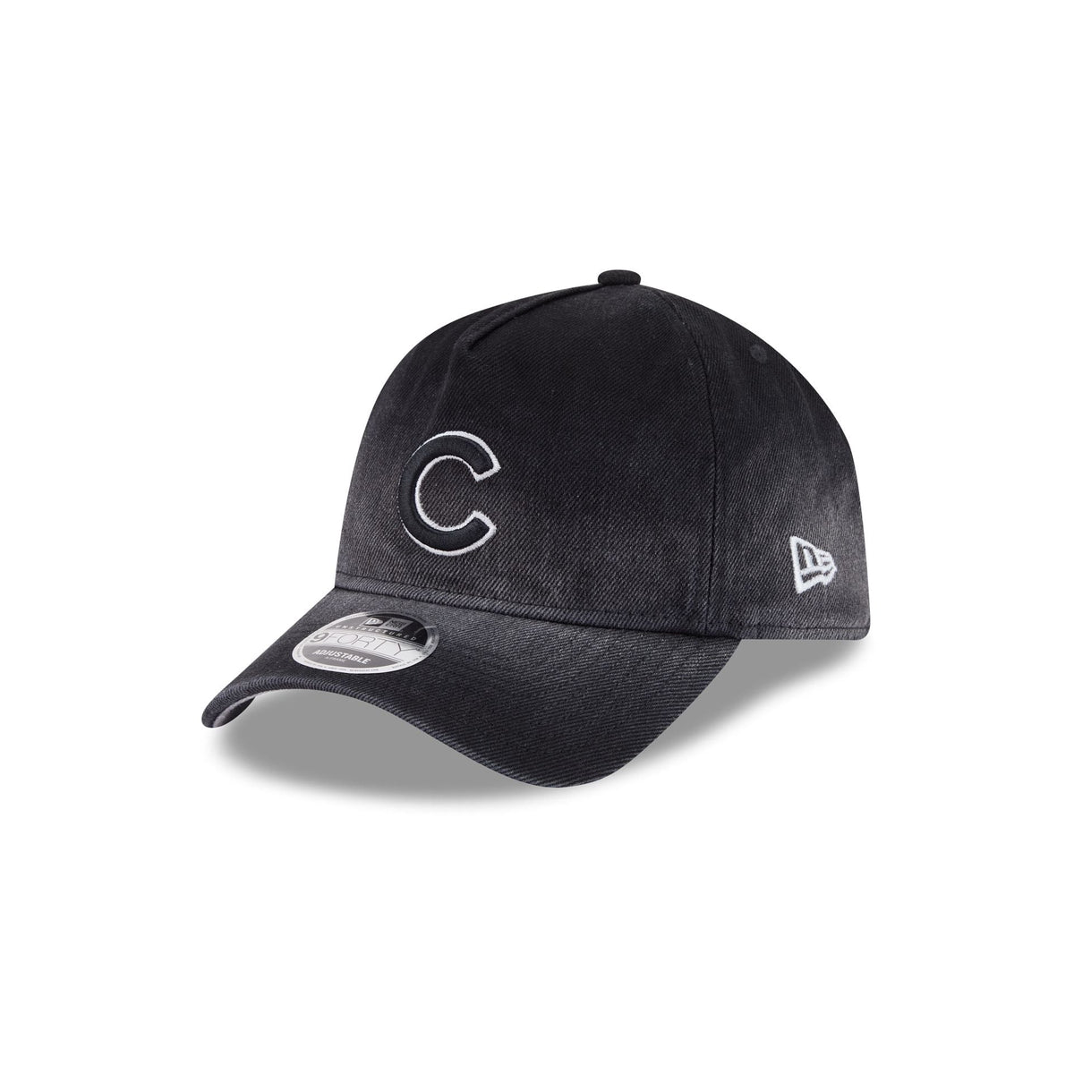 Chicago Cubs Washed Black Denim 9FORTY A-Frame Unstructured Snapback Hat