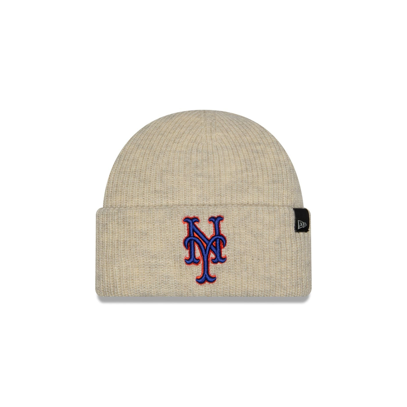 New York Mets Woolen Heather Gray Short Cuff Knit Beanie Hat