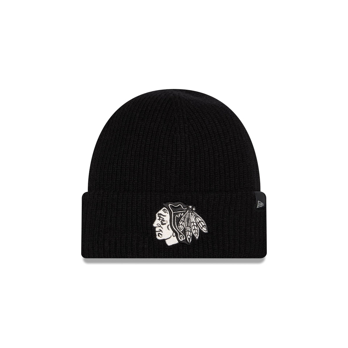 Chicago Blackhawks Woolen Black Short Cuff Knit Beanie Hat
