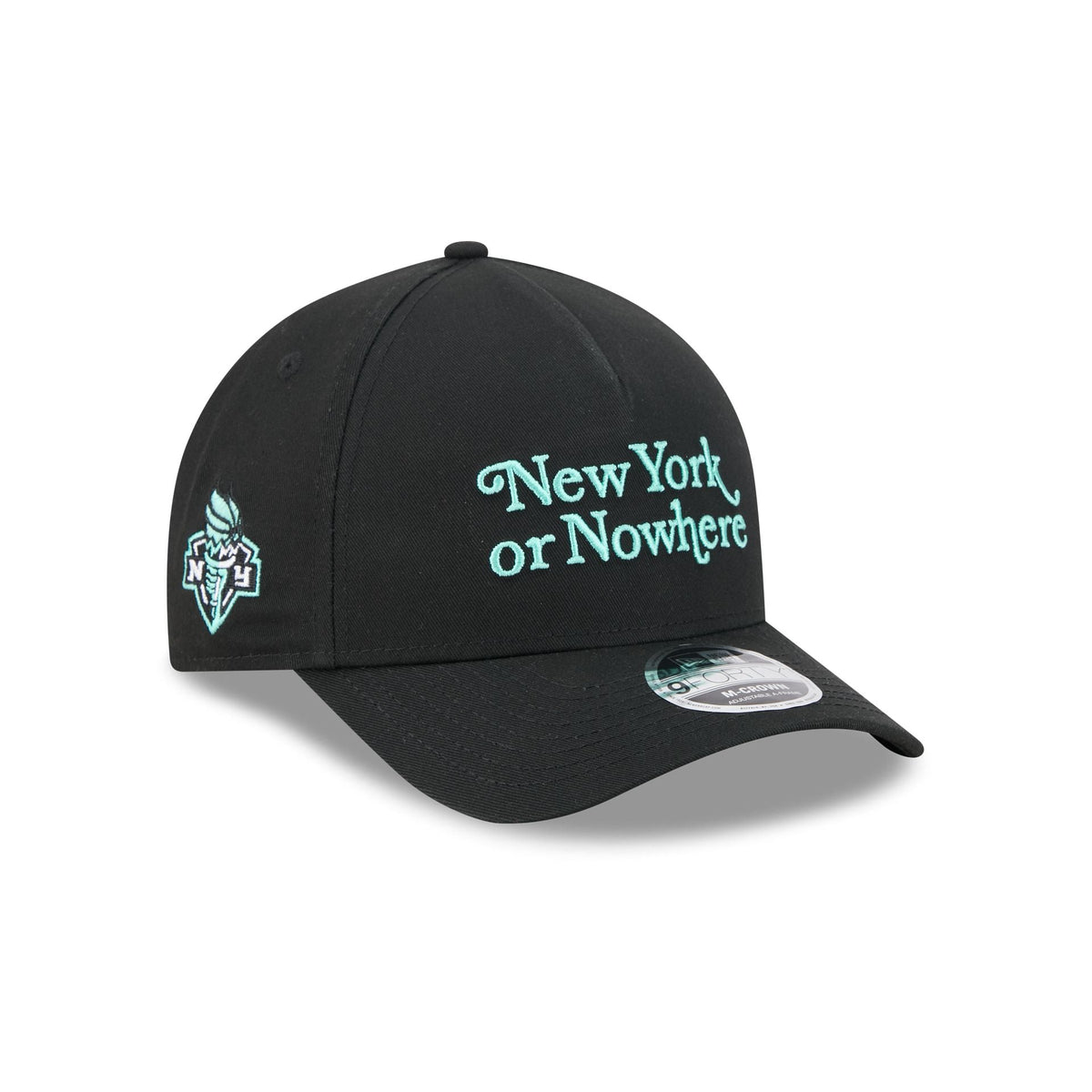 New York or Nowhere x New York Liberty Black 9FORTY M-Crown A-Frame Snapback Hat