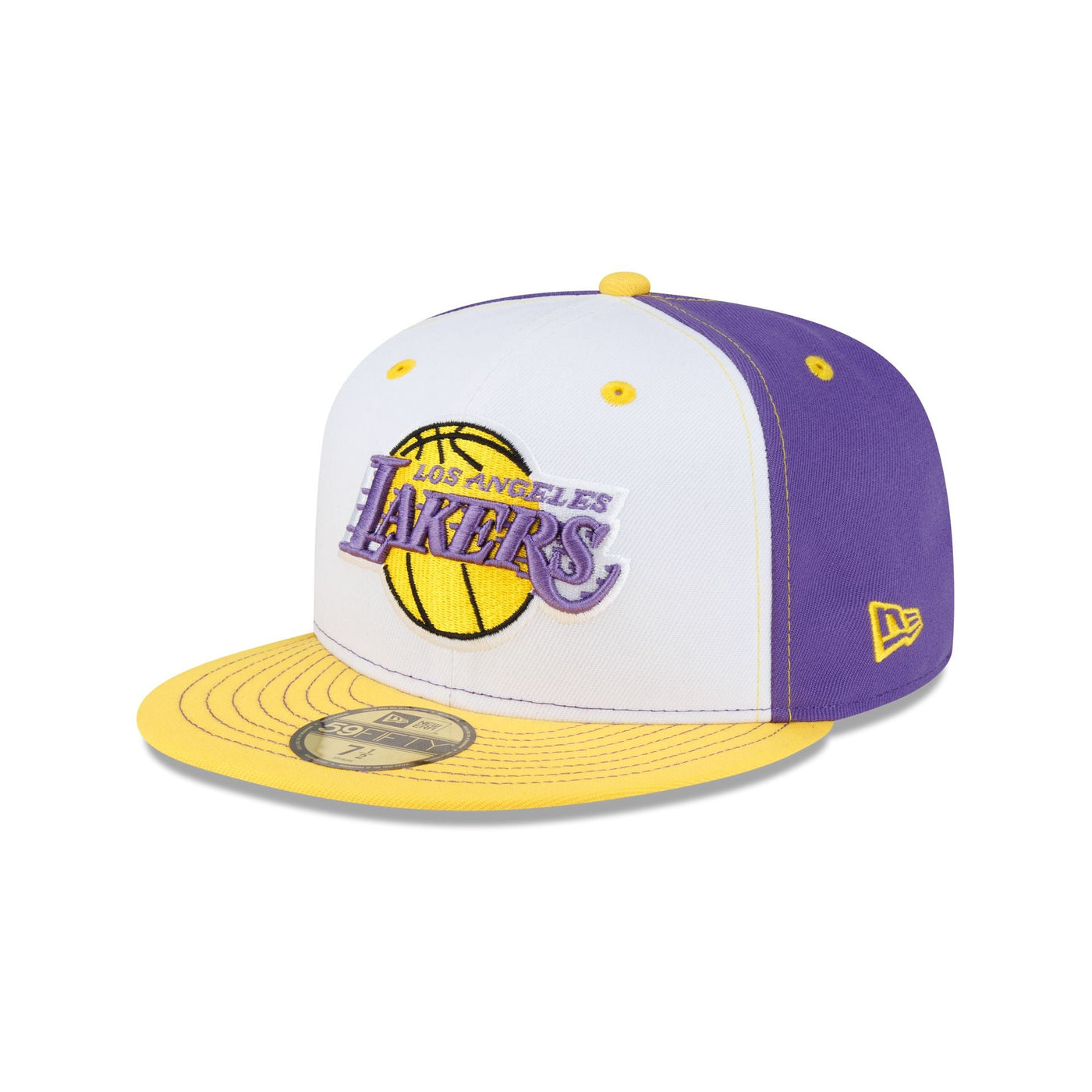 Los Angeles Lakers Hardwood Classics 2000s White Stitch 59FIFTY Fitted Hat