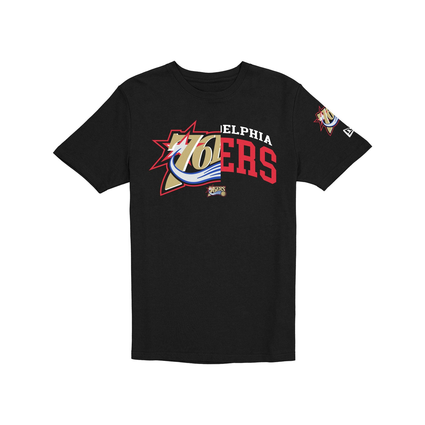 Philadelphia 76ers Hardwood Classics 2000s Multi Logos T-Shirt