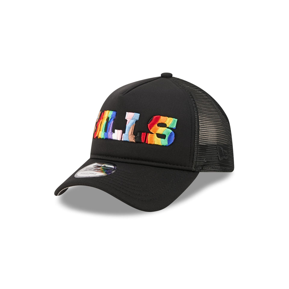 Buffalo Bills Rainbow Wordmark 9FORTY A-Frame Trucker Hat