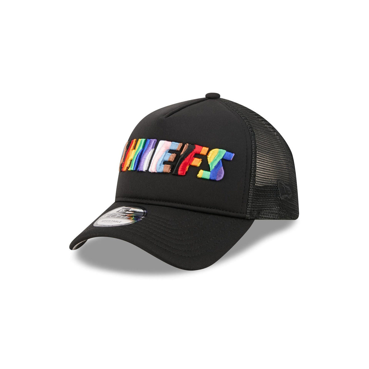 Kansas City Chiefs Rainbow Wordmark 9FORTY A-Frame Trucker Hat