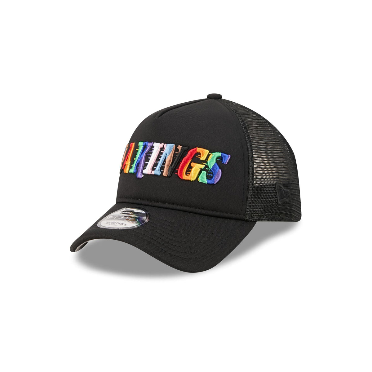 Los Angeles Kings Rainbow Wordmark 9FORTY A-Frame Trucker Hat